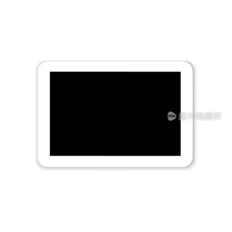 Vector Illustration. White isolated Tablet with blank touch screen isolated on white background. Tablet realistic template